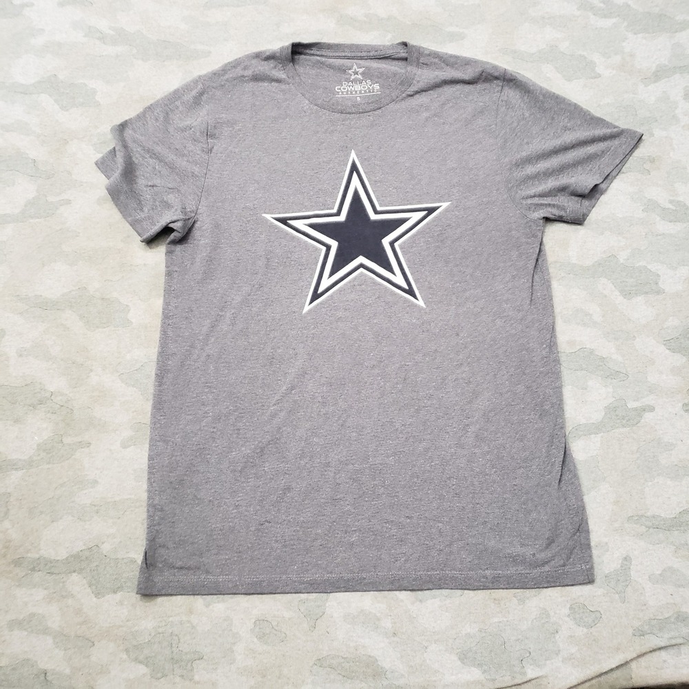 Dallas Cowboys Shirt Mens Small Gray Authentic NFL Football Short Sleeve